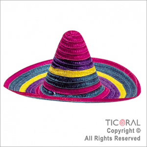 SOMBRERO MEJICANO DE COLORES x 1